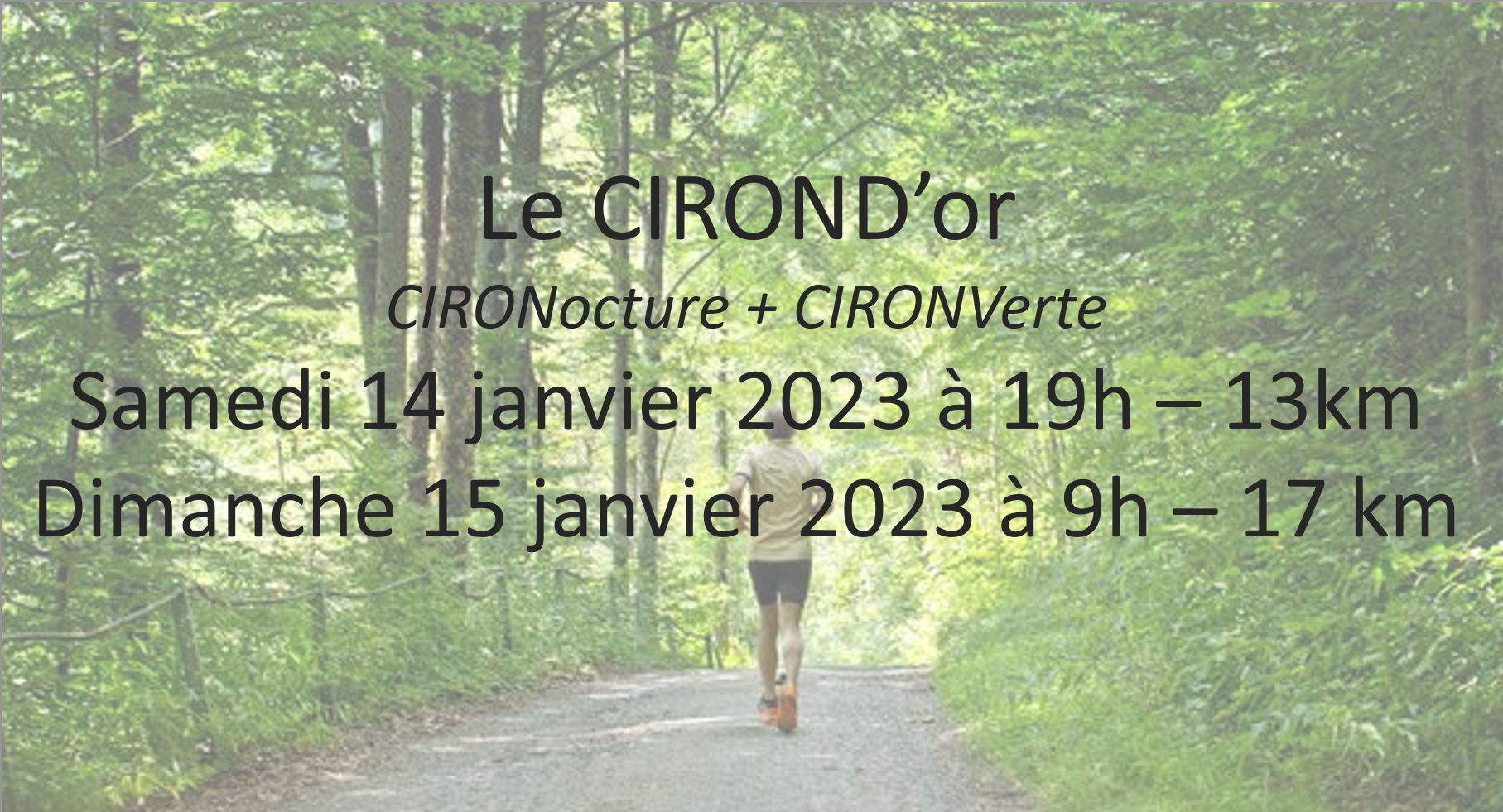 Règlement La CIRONd’or – 30km